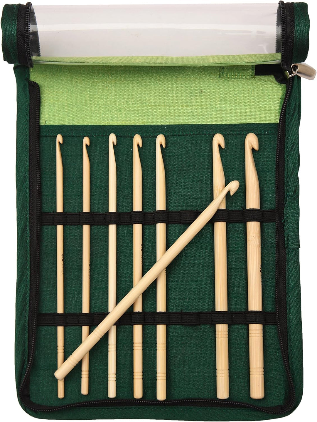 KnitPro haaknaaldenset 8 bar, Bambus, Beige, Sortiert
