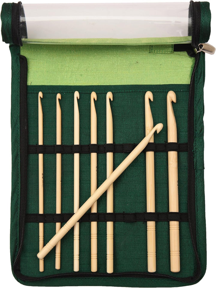 KnitPro haaknaaldenset 8 bar, Bambus, Beige, Sortiert