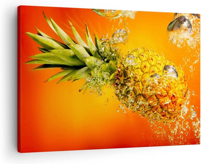 Bilder auf Leinwand Karibik ananas frucht gesund Leinwandbild 70x50cm Wandbilder Dekoration Wohnzimm