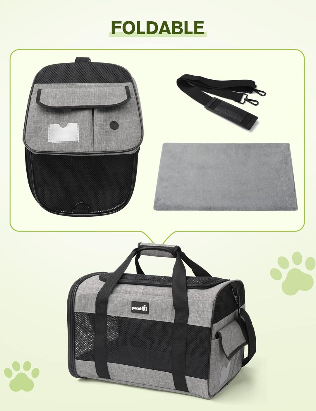 Pecute Katzentransportbox, Atmungsaktive Hundetasche Transportbox, Katzen Transportboxen Mit Verstel