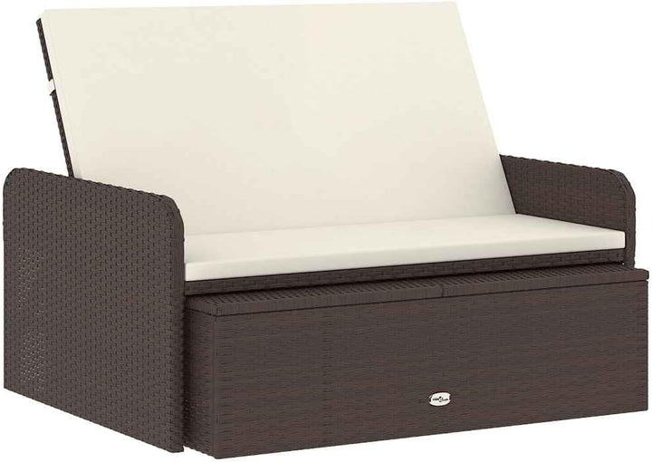 vidaXL Gartenmöbel 2-TLG. mit Auflagen Lounge Garten Sofa Fusshocker Hocker Sitzgruppe Gartenset Gar