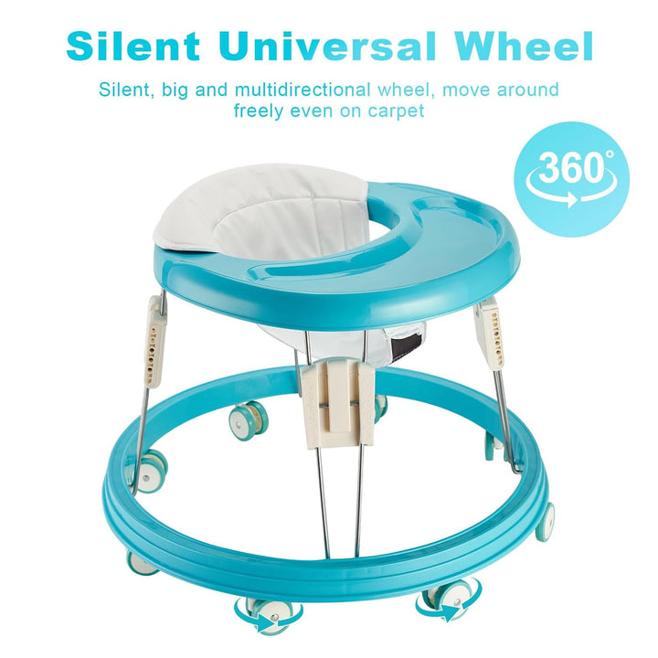 Lauflernhilfe Baby Walker, Faltbare Multifunktions-Anti-Rollover, 5-stufig höhenverstellbar, Laufler