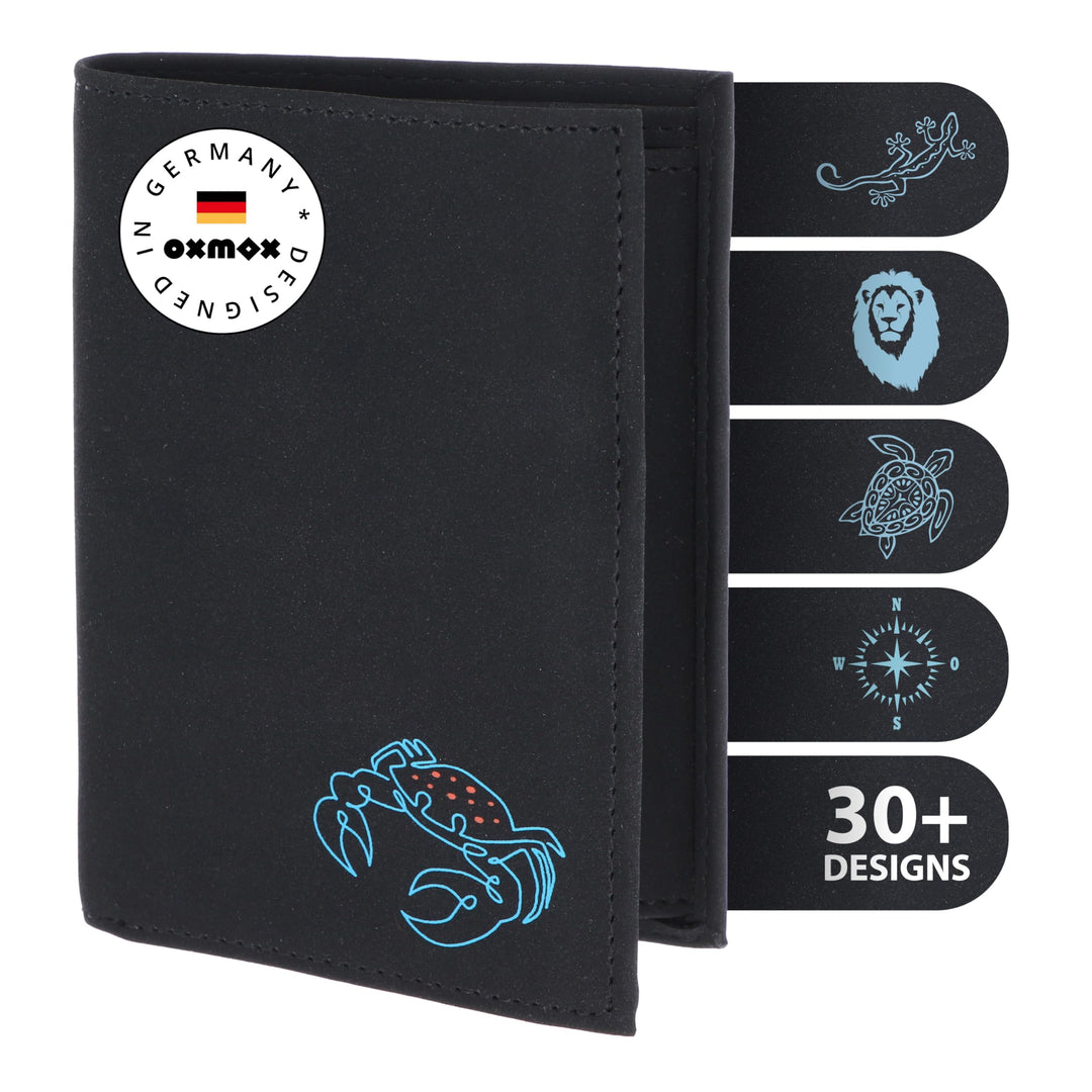 Geldbörse New Cryptan RFID Protect Kombibörse Crab Print Cyan Black, Crab Print Cyan Black