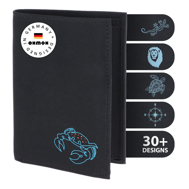 Geldbörse New Cryptan RFID Protect Kombibörse Crab Print Cyan Black, Crab Print Cyan Black