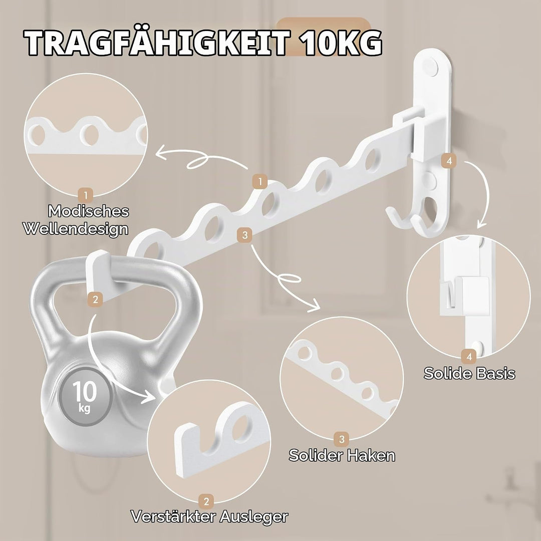 Kleiderhaken Klappbar, Wand Kleiderständer Klapphaken Wandhaken Balkon Kleiderhaken für Waschküche S