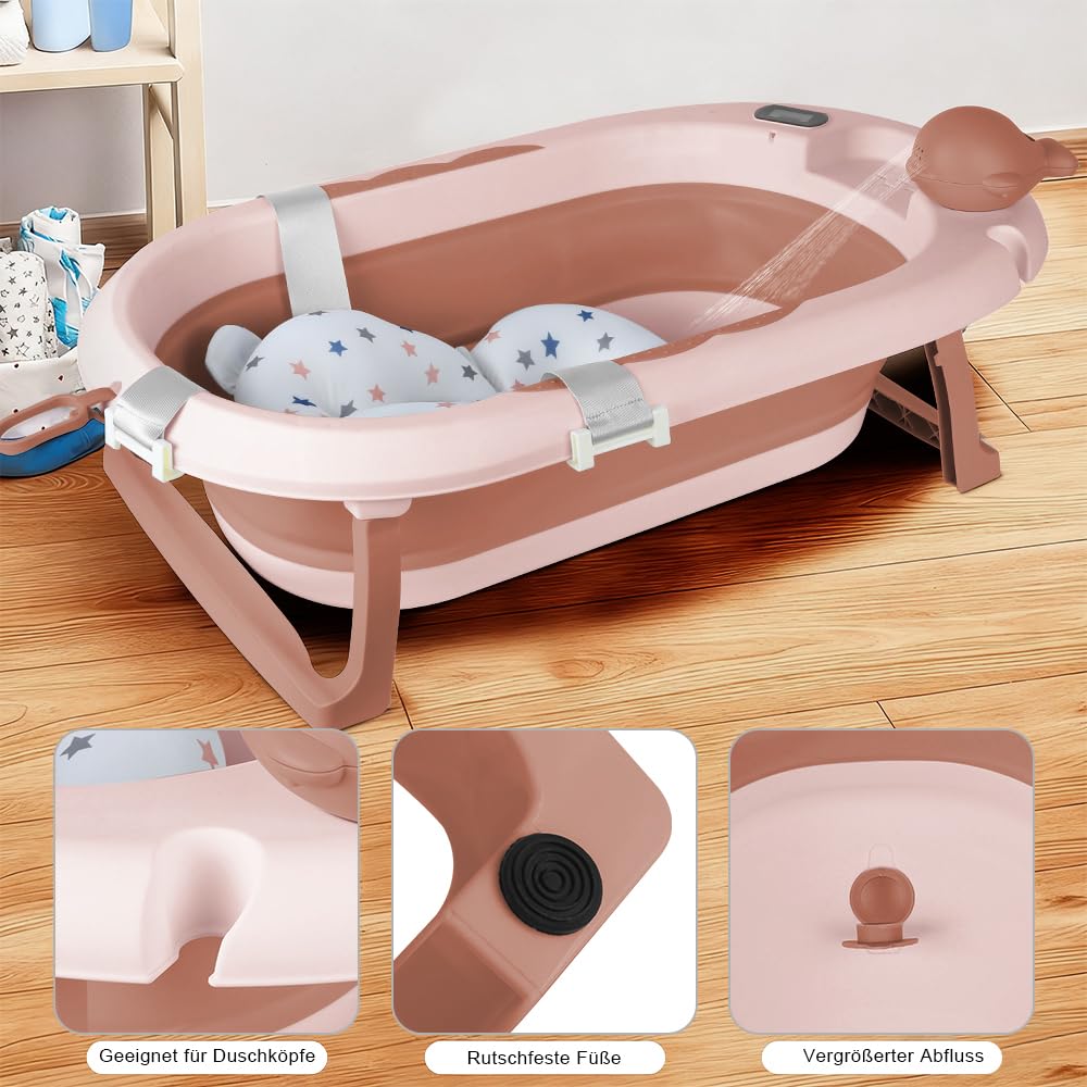Babybadewanne mit Ständer, ergonomisches Babybad mit Ständer, Organizer für Eltern,Kinderbadewanne m