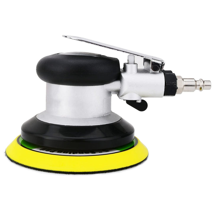 Exzenterschleifer Druckluft 125mm, Mini Polierer Professional Schleifmaschine Set, 10000 U/min (Silb