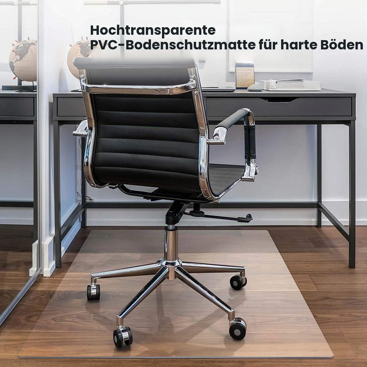 Transparente Stuhlmatte für Harte Böden, 75 x 120 cm, rechteckig, hohe Schlagfestigkeit, rutschfest,