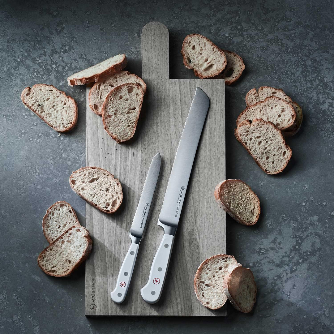 WÜSTHOF Classic Brotmesser 23 cm mit Präzisions-Doppelwelle, weiss, Weiss