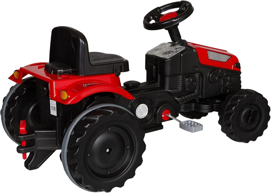 LEMODO Trettraktor ab 3 Jahre | Kinder Traktor in rot| Traktor zum draufsitzen | Kindertraktor mit K