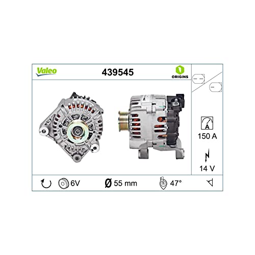 VALEO 439545 Generator Ladestrom des Generators: 150 Amp Rippen: 6 rippen Riemenscheibe Ø: 54,8 mm S