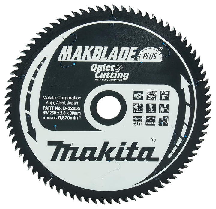 Makita Makblade+ Saegeblatt, 260 x 30 mm, 80Z, B-32655