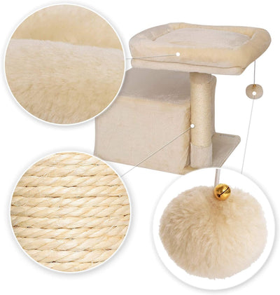 lionto Kratzbaum Kletterbaum Katzenkratzbaum Katzenbaum Höhe 50 cm, beige, Beige