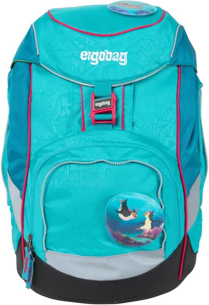 ergobag pack Set ergonomischer Schulrucksack, Set 6-teilig 20 Largo Bärgasus Glow - Lila