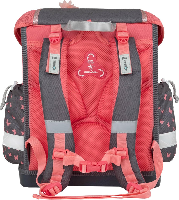 Belmil Classy Schulranzen Set 4 - teilig (403-13/AG/S) M Bloomy Blossom, M Bloomy Blossom