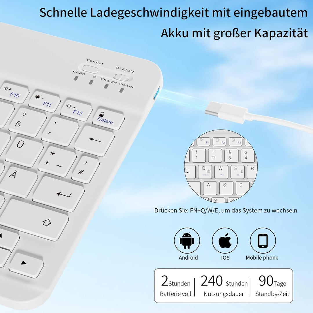 ZOPSGYU Hülle mit Tastatur für iPad (A16) 11/10 Generation (2025/2022, 11/10.9 Zoll), Schutzhülle mi