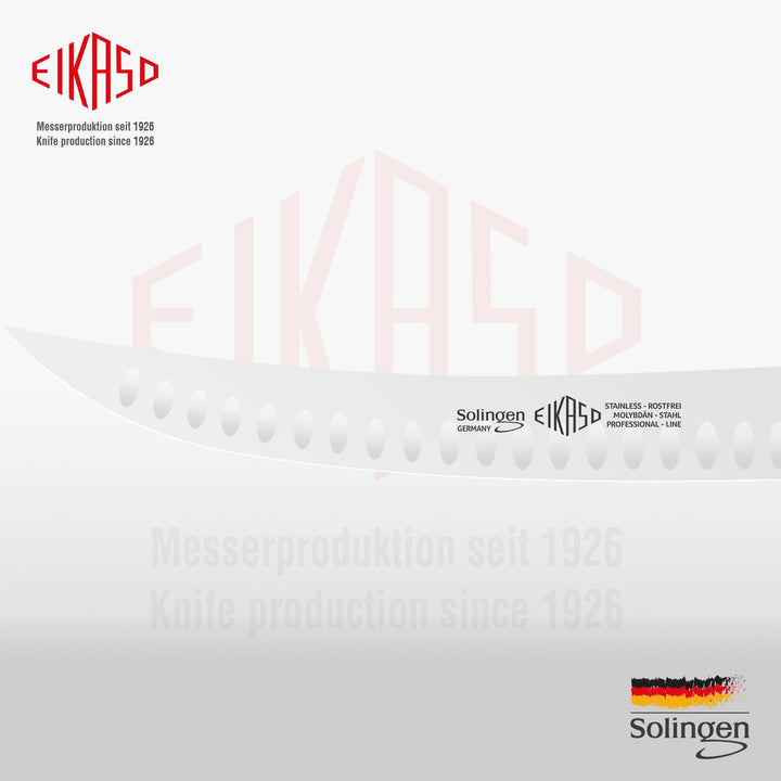 EIKASO Solingen Zerlegemesser mit Kullen 26cm scharfe Klinge Fleischmesser Küchenmesser aus Molybdän