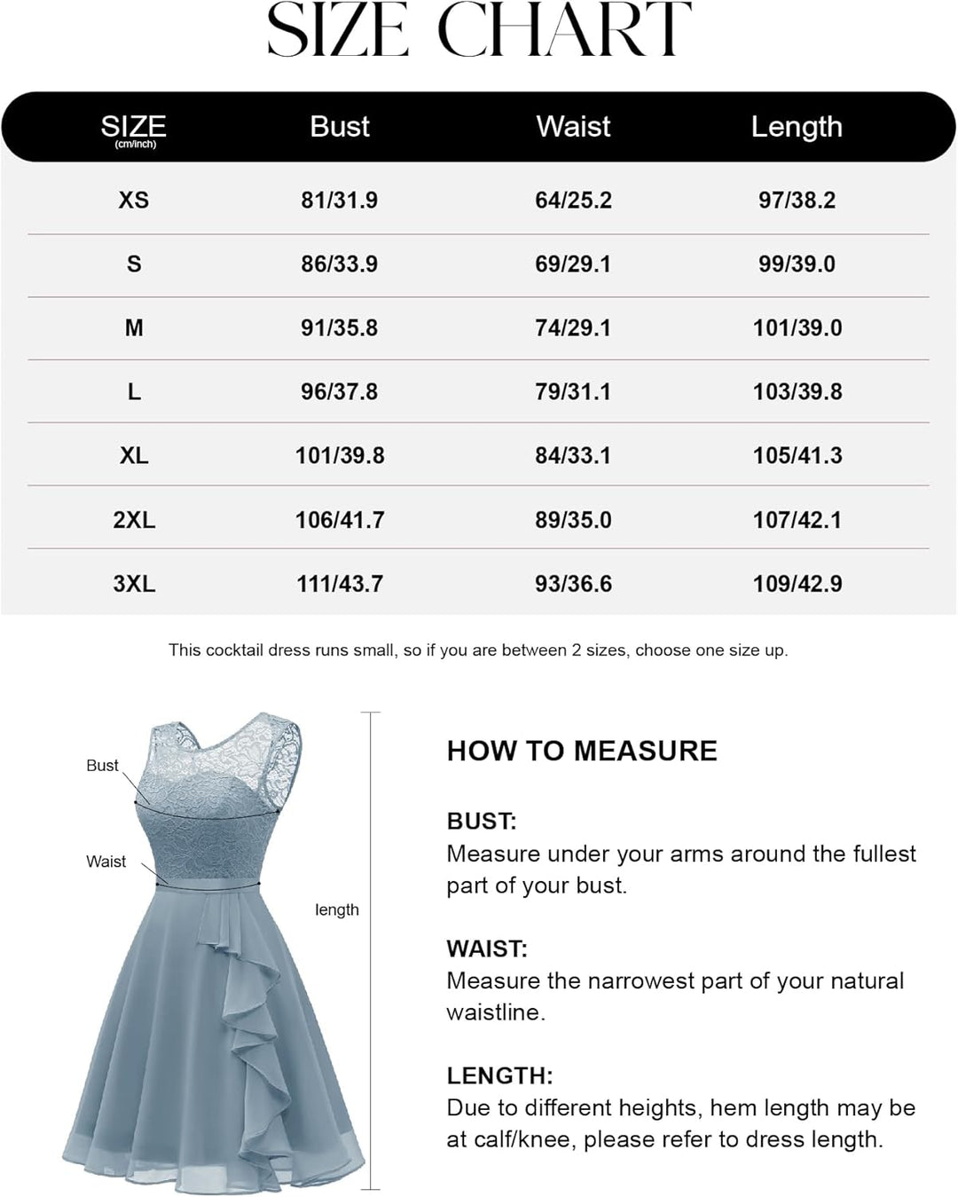 Berylove Kleid mit Rüschensaum Cocktailkleid Damen Elegant für Hochzeit Abendkleid Kurz Blau 3XL, Bl