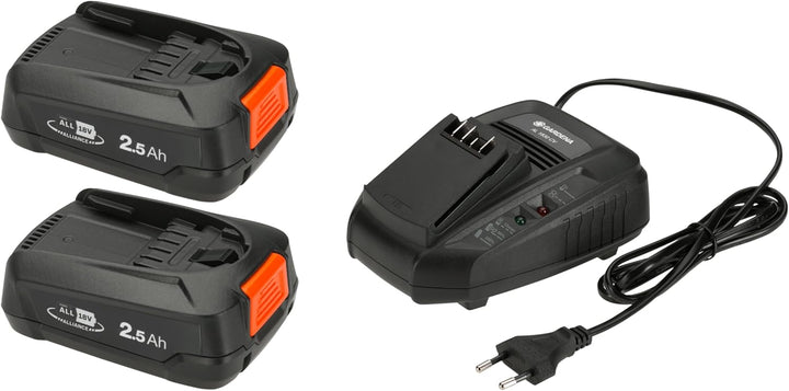 Gardena Starter-Kit P4A 2 x PBA 18V/45 + AL 1830 CV: Für alle gängigen Power for All Geräte, 60 Minu