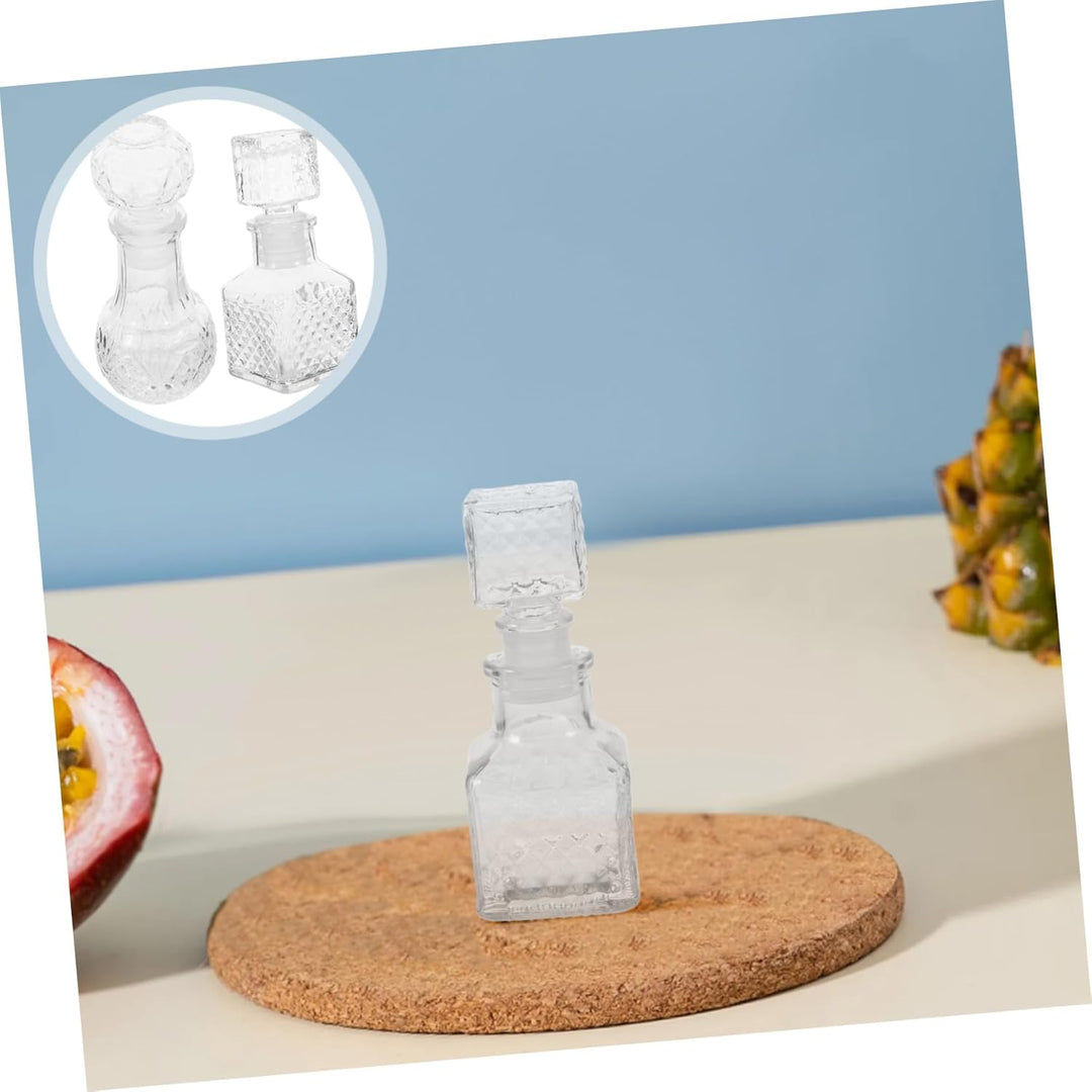 VICASKY 50 Ml 6 Stück Glas Probe Flaschenset Transparent Mit Versiegelung Praktisch Für Wein Und Whi