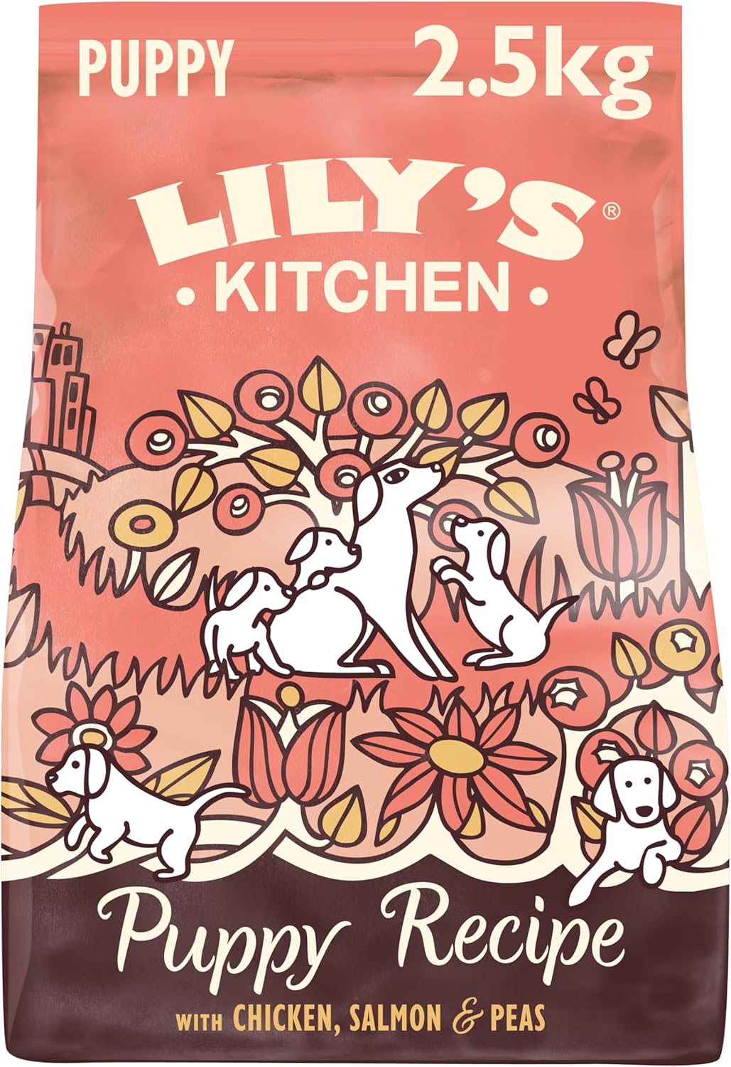 Lily's Kitchen Natürliches Trockenfutter für Welpen Huhn Lachs und Erbsen (2.5kg Pack) Huhn 2.5kg, H