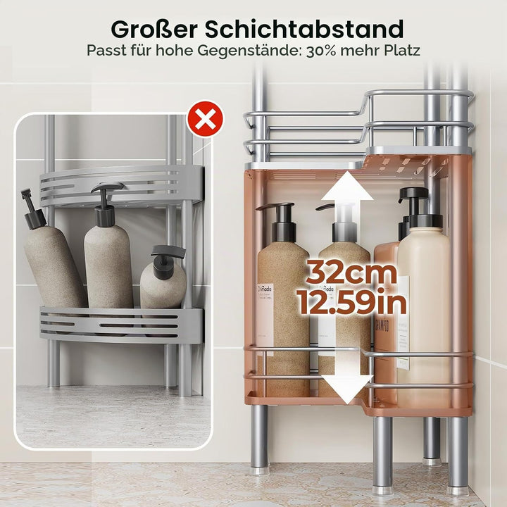 Orimade 3 Stück Duschregal Stehend,Ecke Duschablage Freistehende, Duschablage ohne Bohren für Badezi