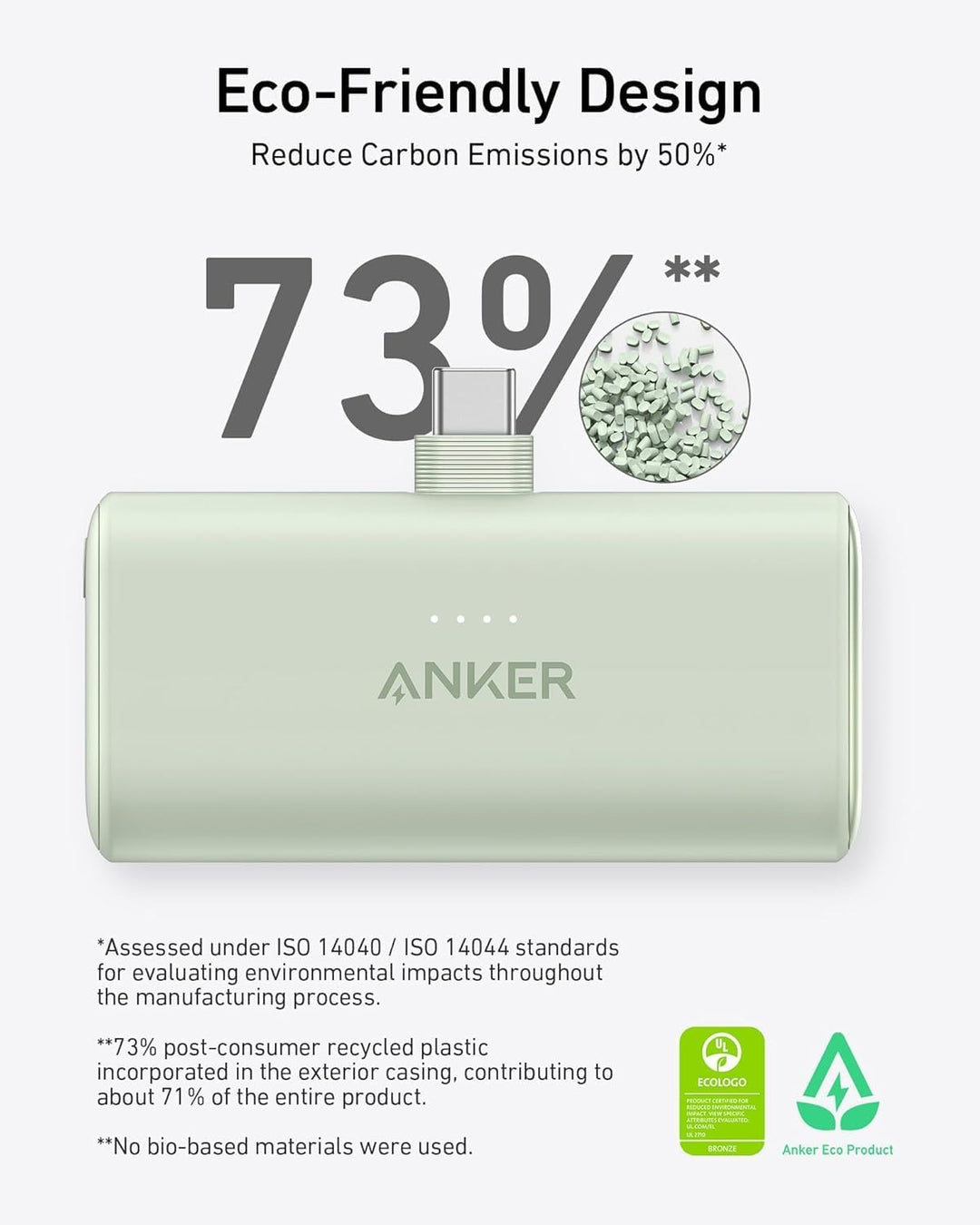 Anker 621 Powerbank mit integriertem Lightning-Stecker, 5.000 mAh MFi-zertifizierter 12W externer Ha