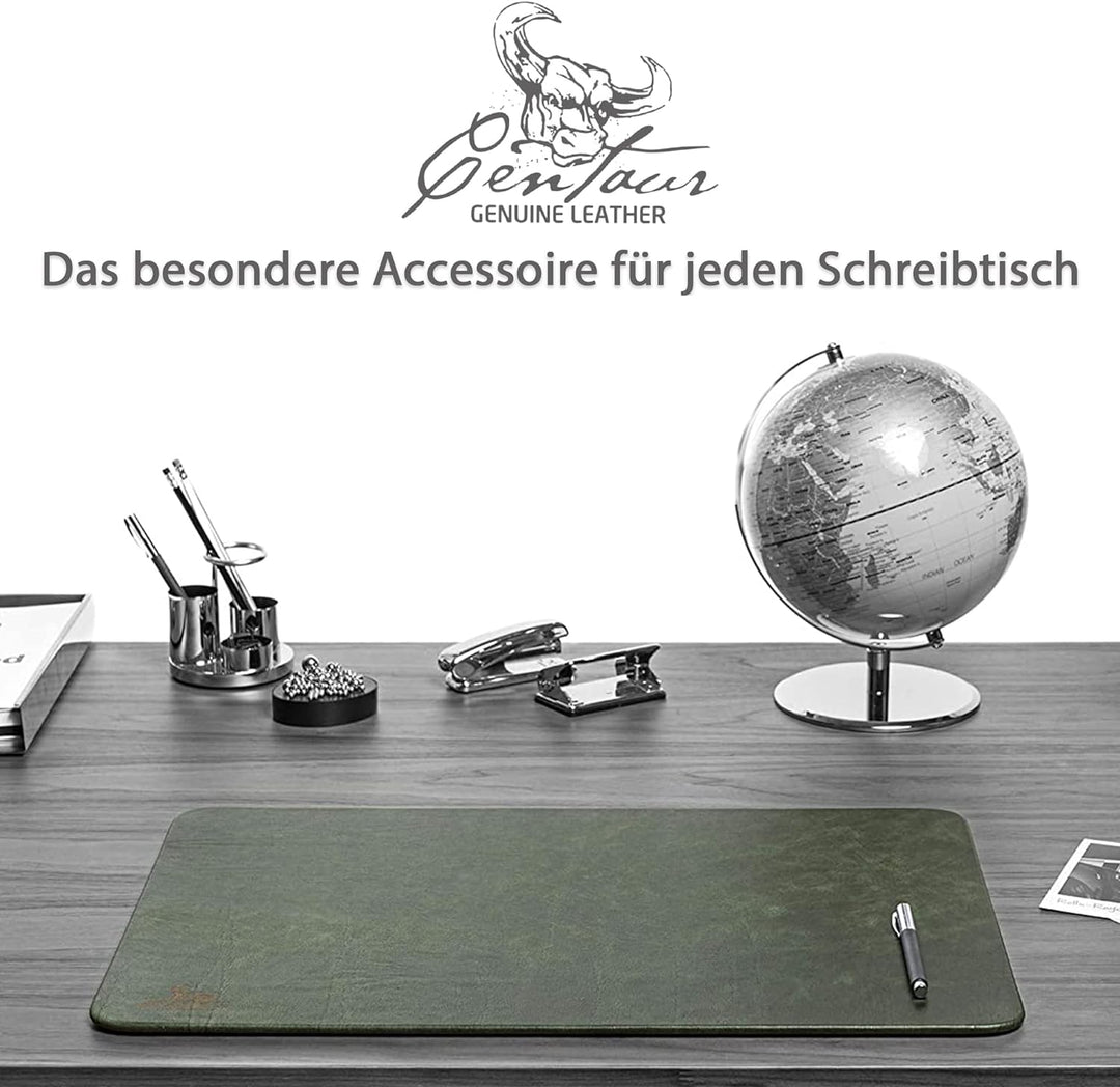Centaur - Hochwertige Leder Schreibtischunterlage - Schmaragdgrün 50x70 cm - ideal für Büro und Zuha