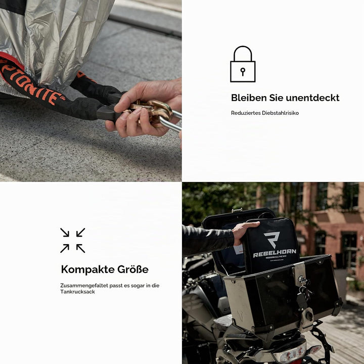 REBELHORN Cover II Top Box Motorradabdeckung | Strapazierfähiges Polyester | Motorradkoffer kompatib