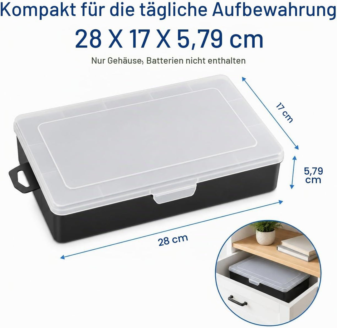 Xuerdon Batterie Aufbewahrungsbox, Batterie Box für 134 Stk. AA &amp; AAA Batterien, Tragbare Garage-Org