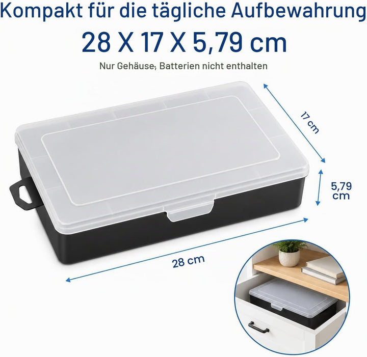Xuerdon Batterie Aufbewahrungsbox, Batterie Box für 134 Stk. AA &amp; AAA Batterien, Tragbare Garage-Org