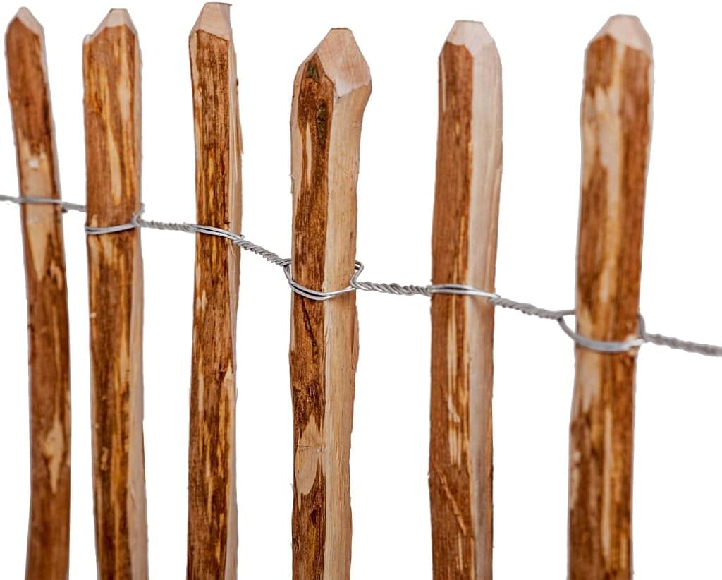 vidaXL Haselnuss Holz Staketenzaun 60x500 cm Lattenzaun Gartenzaun Roll Zaun 60 x 500