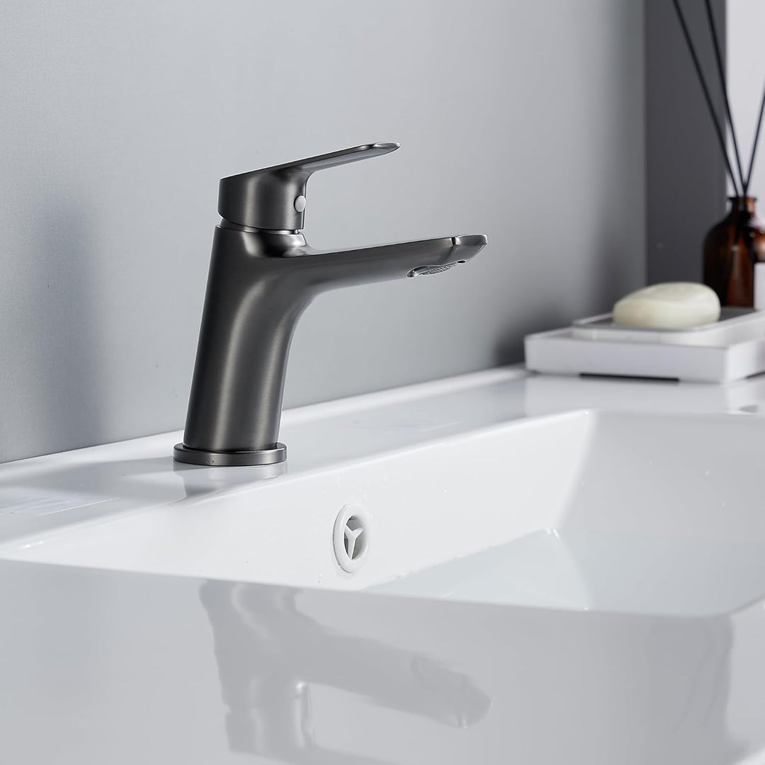 BELZ Wasserhahn Bad, Waschtischarmatur Einhandmischer Armatur Waschbecken mit Auslauf Höhe 86 MM, Me