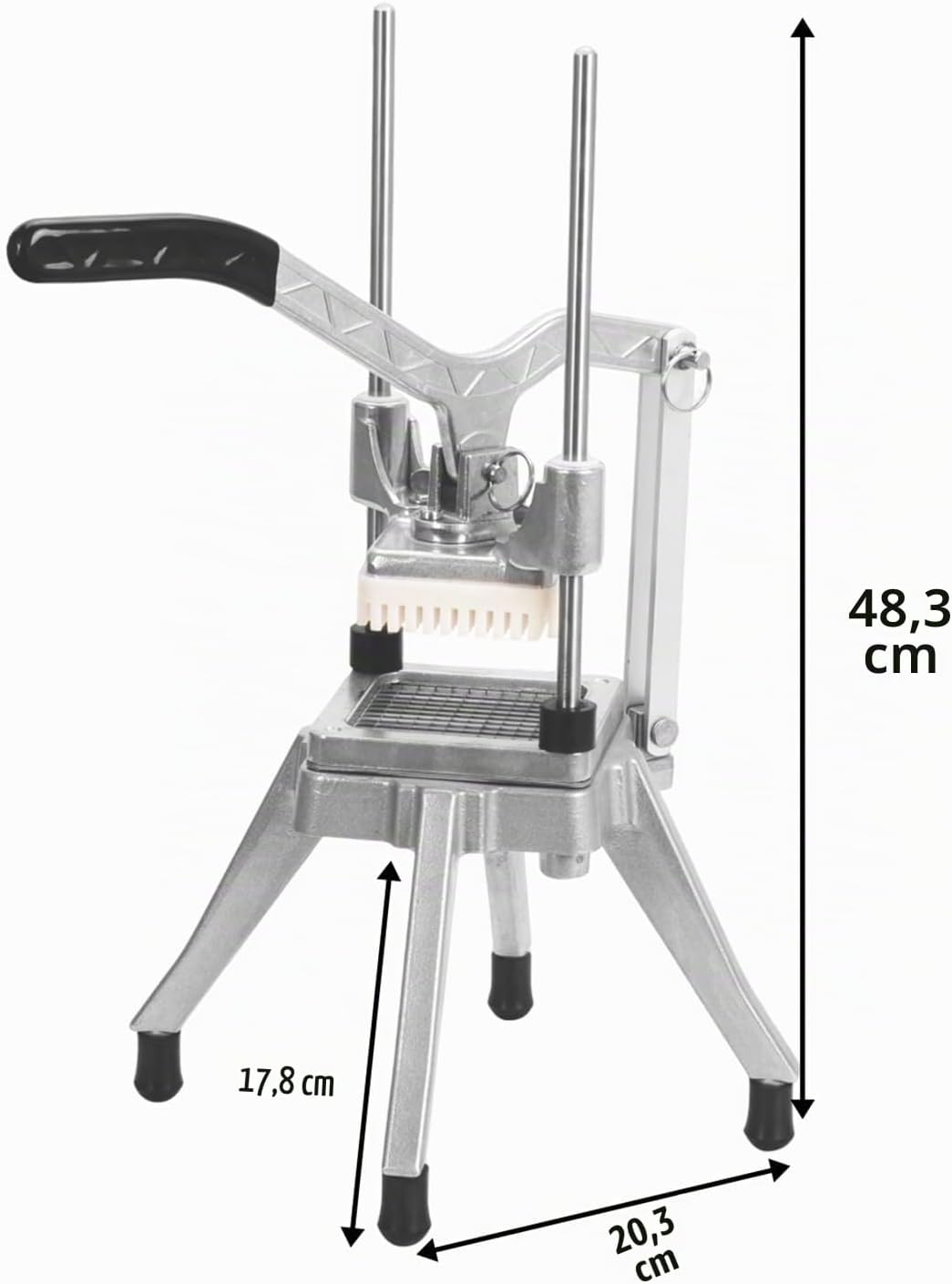 Kartoffelschneider Pommesschneider Professionell mit 6-Keil und 6mm, 9mm und 13mm Edelstahl-Klingen