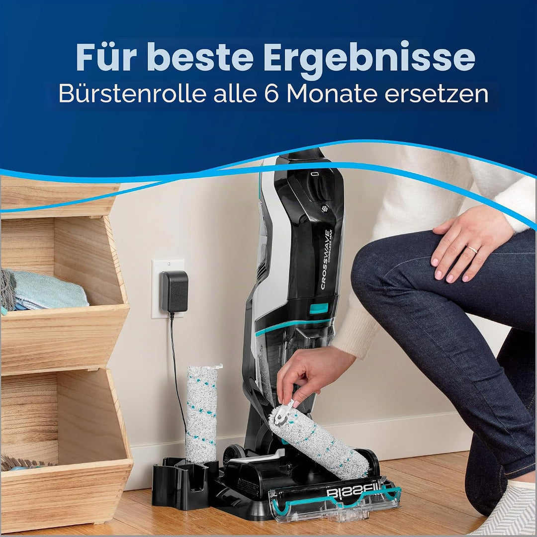 Bissell 2785 Crosswave Bürstenrolle für Holzböden, schnurlos, Originalteil, Mikrofaser-Holz, grau