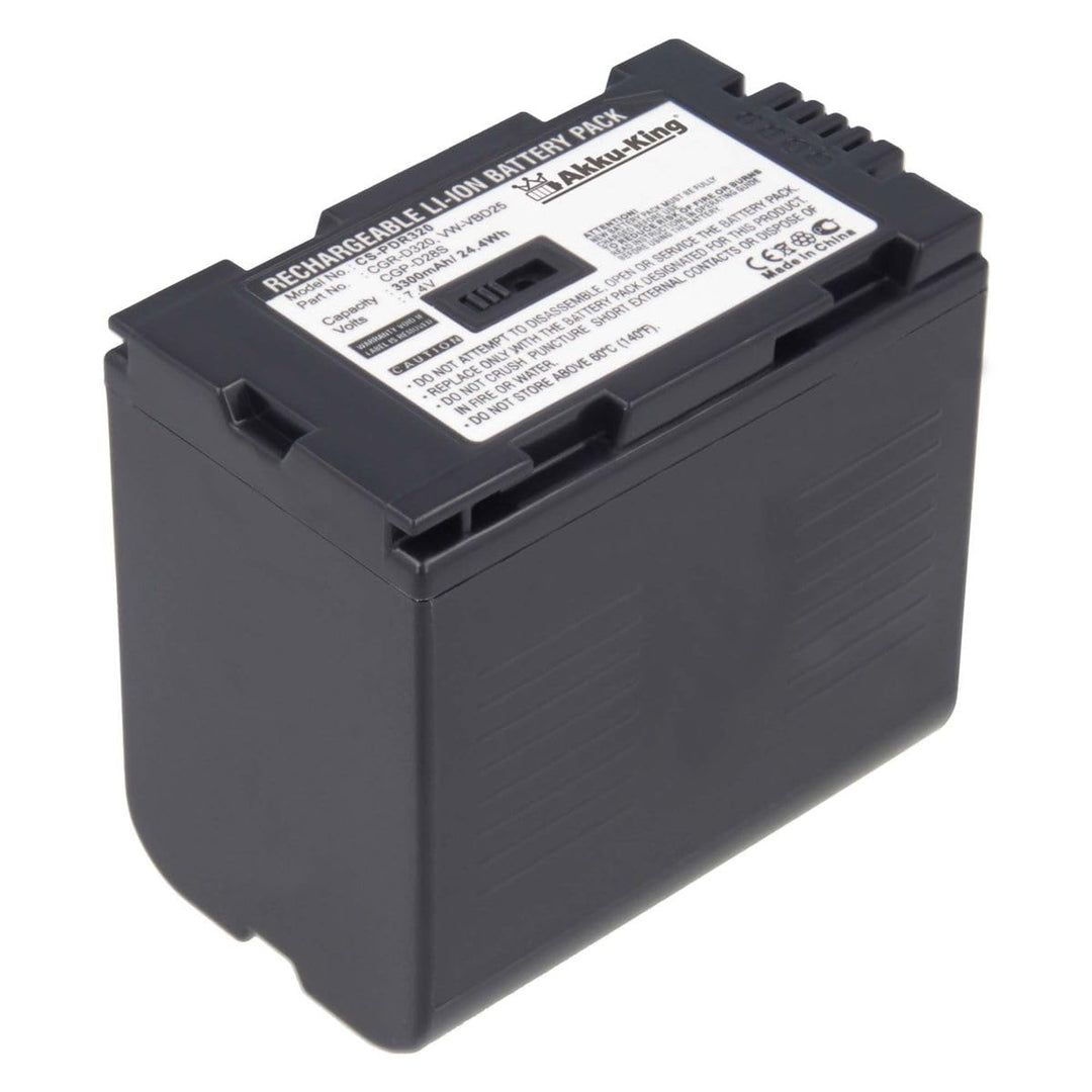 Akku-King Akku kompatibel mit Panasonic CGR-D320 VW-VBD25 CGP-D28S - Hitachi DZ-BP28 - Li-Ion 3300mA