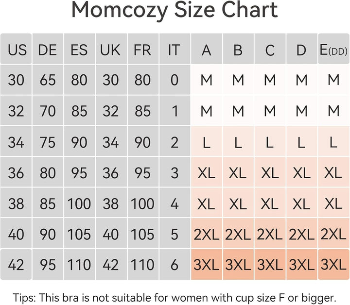 momcozy Still-BH ohne Bügel, Nahtloser SchwangerschafCL-BH mit zusätzlichen BH-Verlängerungen 3XL Br