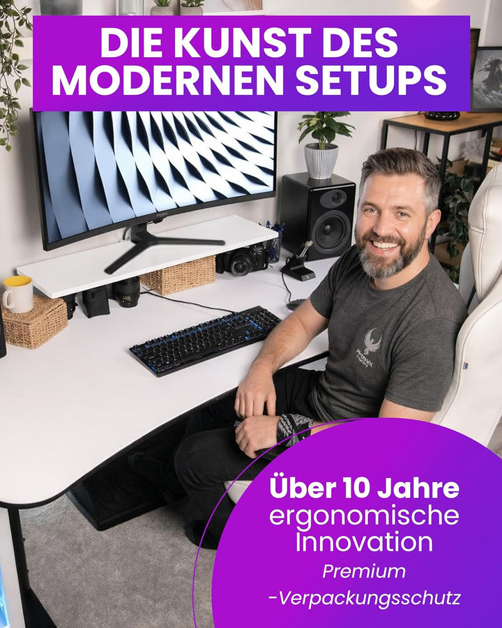 Arozzi Desk Riser Gross – Monitorständer für Zwei Bildschirme, Zusätzliche Schreibtischablage, Robus
