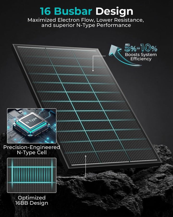100Watt Solarpanel,12V N-Type 100W Solarmodul, 1