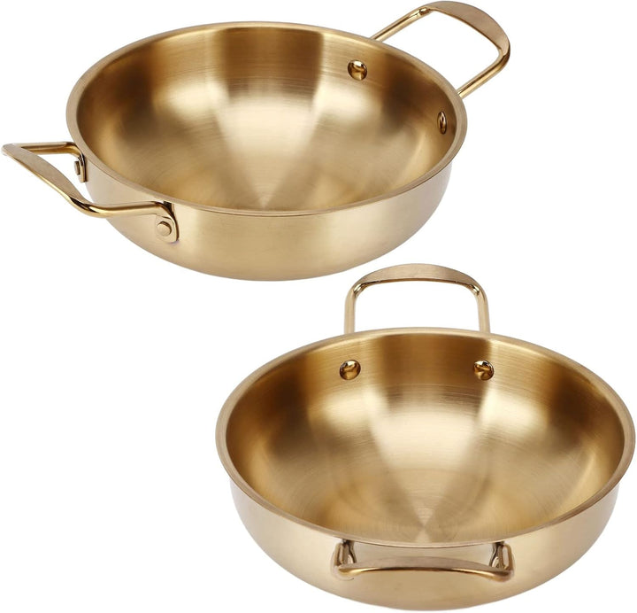 Gold Koreanischer Ramen-Topf, Edelstahl-Nudel-tragbare Küche Zum Kochen von Schnellen Nudeln, Allumi