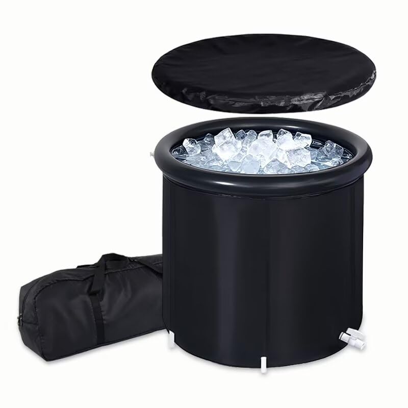 Anise Star Eisbad 75x75cm, faltbare Badewanne für Erwachsene, Ice Bath Cold Plunge Tonne, mit Isolie