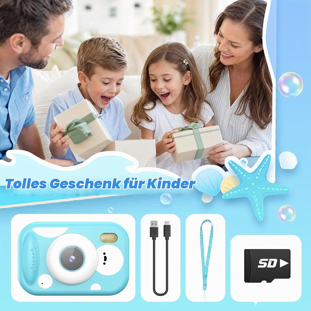 Unterwasser Kinderkamera, 48MP 1080P IP68 wasserdichte Digitalkamera Kamera Kinder mit 2,4 Zoll Bild
