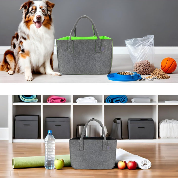 IDEA HOME Filztasche 2 Stücke Shopper Gross-30 Liter Einkaufstasche XXL Zusammenklappbar Einkaufskor