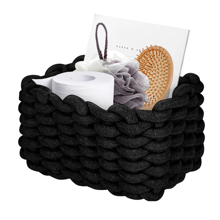 Aufbewahrungskorb Baumwolle, Strickkorb Baumwolle, Aufbewahrung Körbe, Aufbewahrungskorb Geflochten,