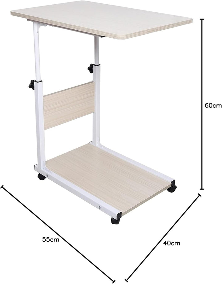 Beistelltisch Tisch mit Rollen Betttisch Höhenverstellbar 55-80 cm Schreibtisch Computertisch Sofati