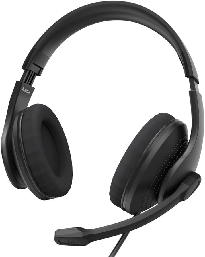 Hama Headset mit Mikrofon (kabelgebundene Kopfhörer USB A Anschluss, Aux, Stereo Headphones mit Kabe