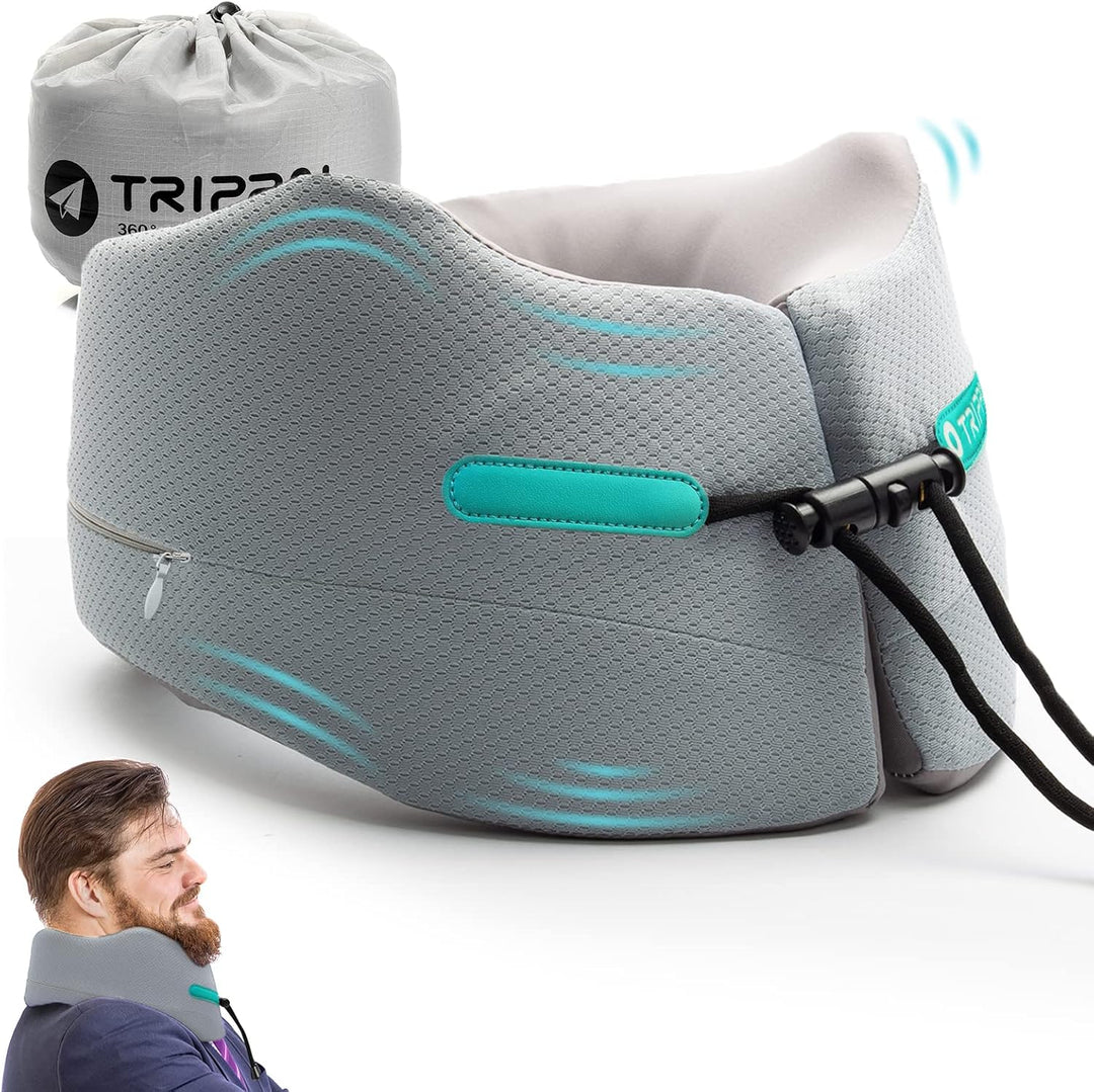 Joscoal Reisekissen Nackenkissen Reisekissen für Flugzeug Nackenhörnchen Memory Foam Travel Pillow A