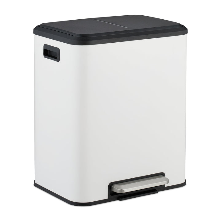 Relaxdays Mülleimer 2 x 15 Liter, Küchenmülleimer mit entnehmbare Inneneimer, Absenkautomatik und Tr
