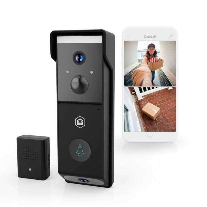 Nedis WIFICDP31BK – WLAN Video Türklingel – Dual Lens – 4 MP 1080p – 115° Weitwinkel – Farbige Nacht