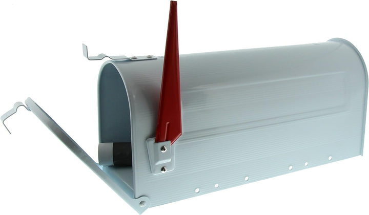 Burg Wächter 91 W U.S. Mailbox mit schwenkbarer Fahne, Stahlblech, Weiss Mailbox Weiss, Mailbox Weis